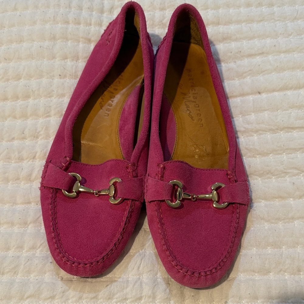 Patricia Green Pink Suede Loafers Sz. 9